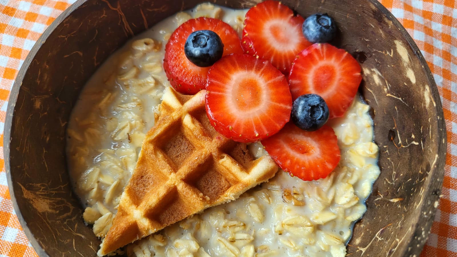 Cono gelato porridge proteico